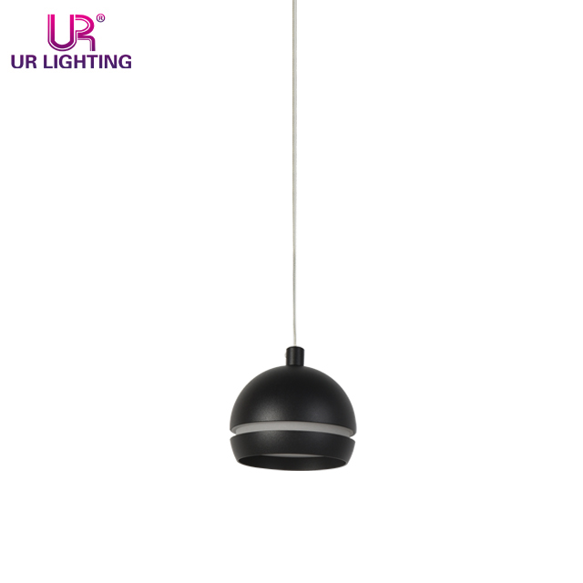 Schlafzimmer moderne halbe Ball Schwarze Magnetgur Anhänger Licht 9W C002