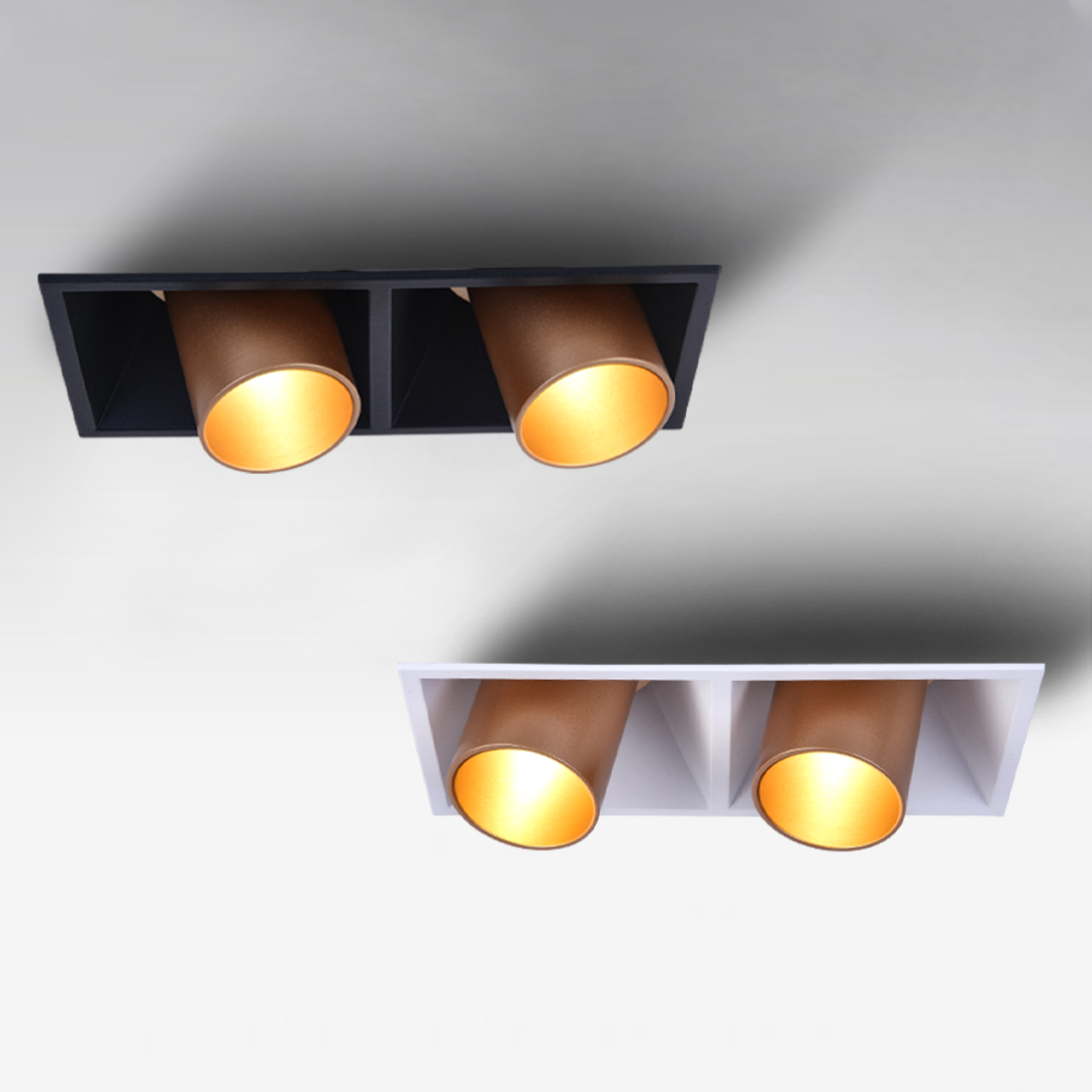 GU10/MR16 Eingebundene austauschbare Downlights quadratische oder runde Doppellicht